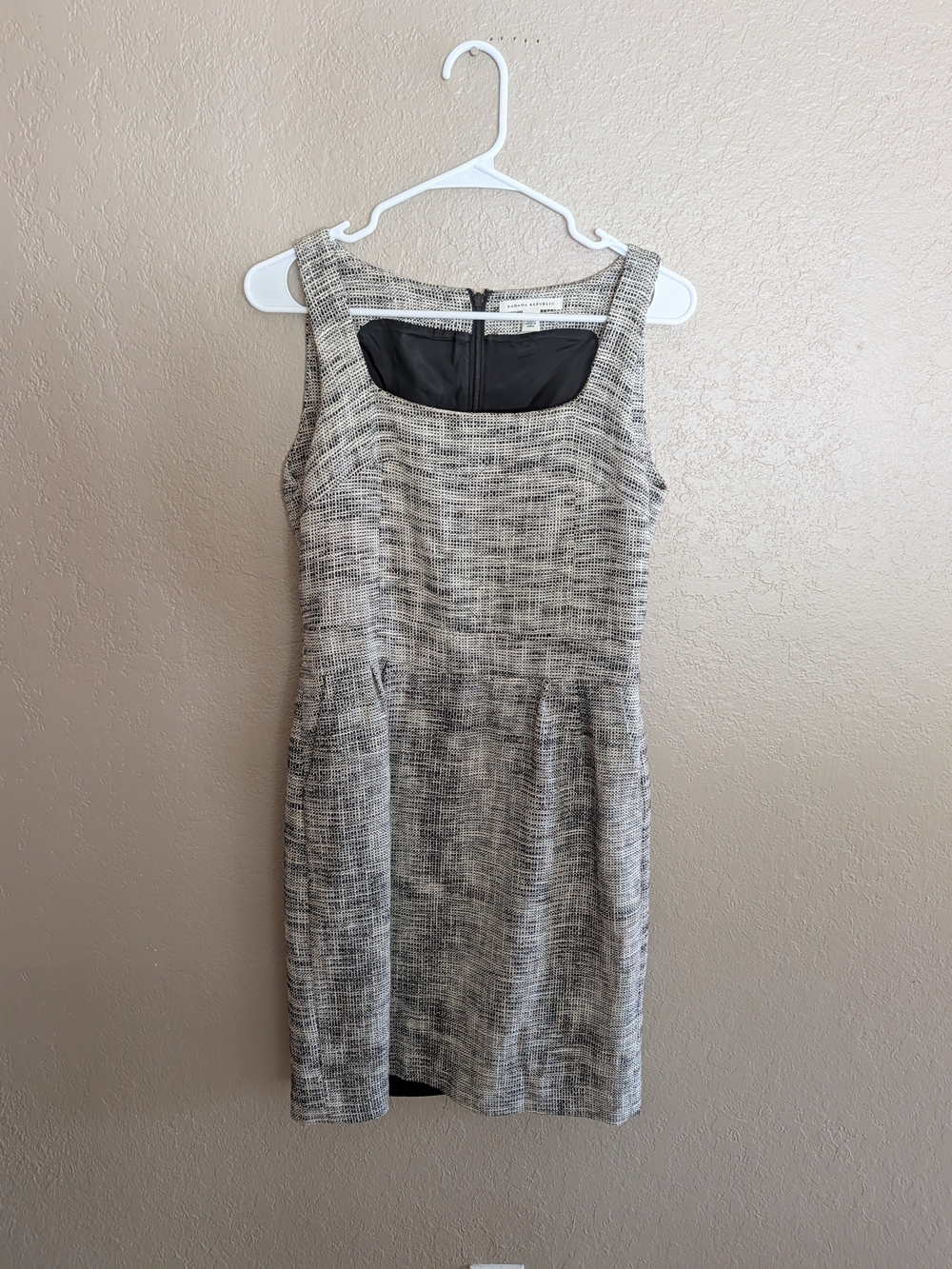 Banana Republic Gray and Black Tweed Mini Sheath Dress